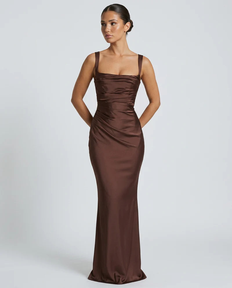 Linda | Women’s Square Neck Backless Wedding Guest Dress