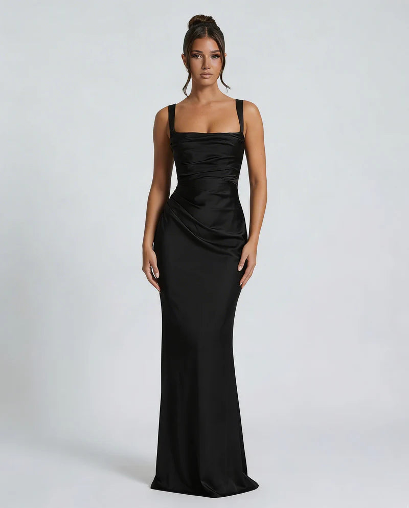 Linda | Women’s Square Neck Backless Wedding Guest Dress