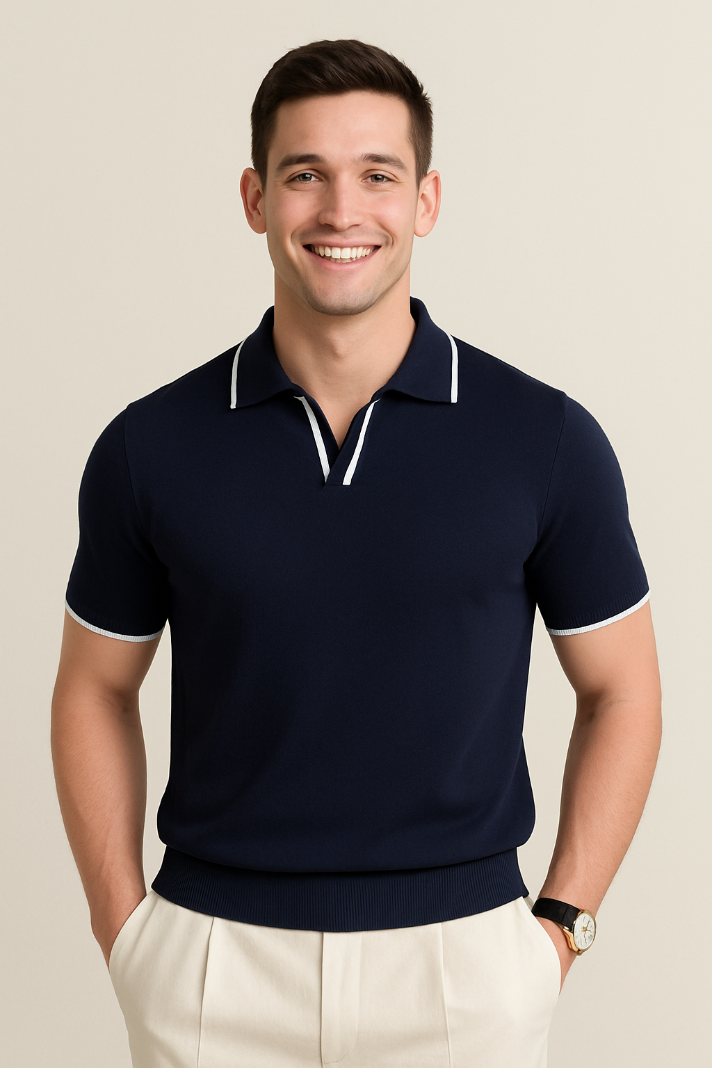 Lorenzo | Men's Short Sleeve Pointed Collar Polo Shirt