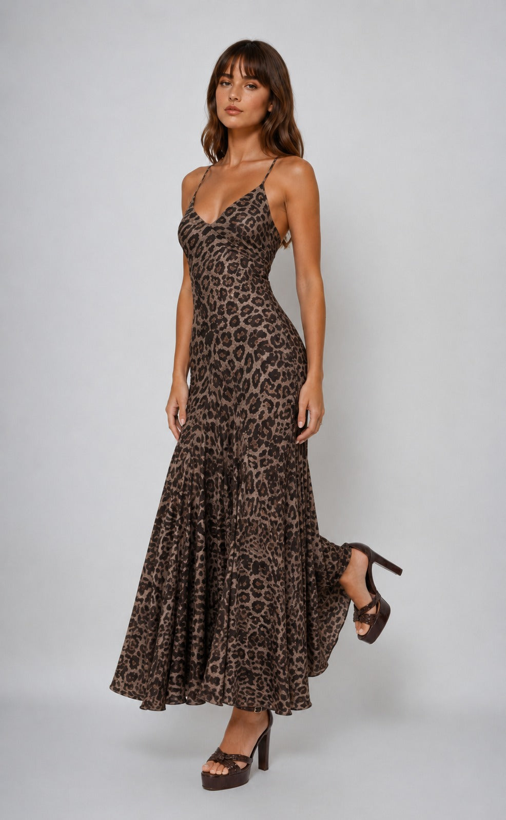 Louise | Women’s Printed V Neck Sleeveless Flowy Maxi Dress