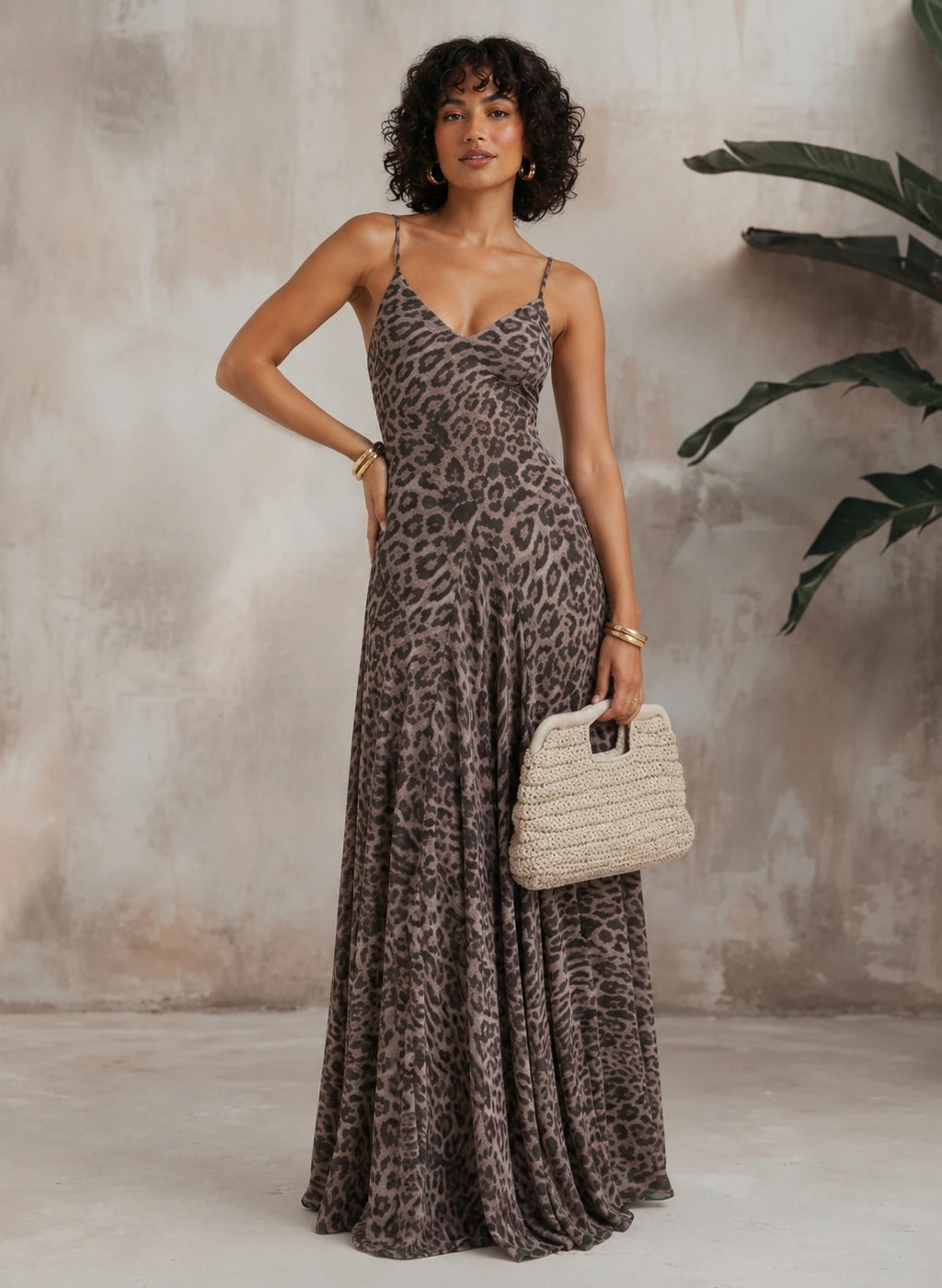 Louise | Women’s Printed V Neck Sleeveless Flowy Maxi Dress