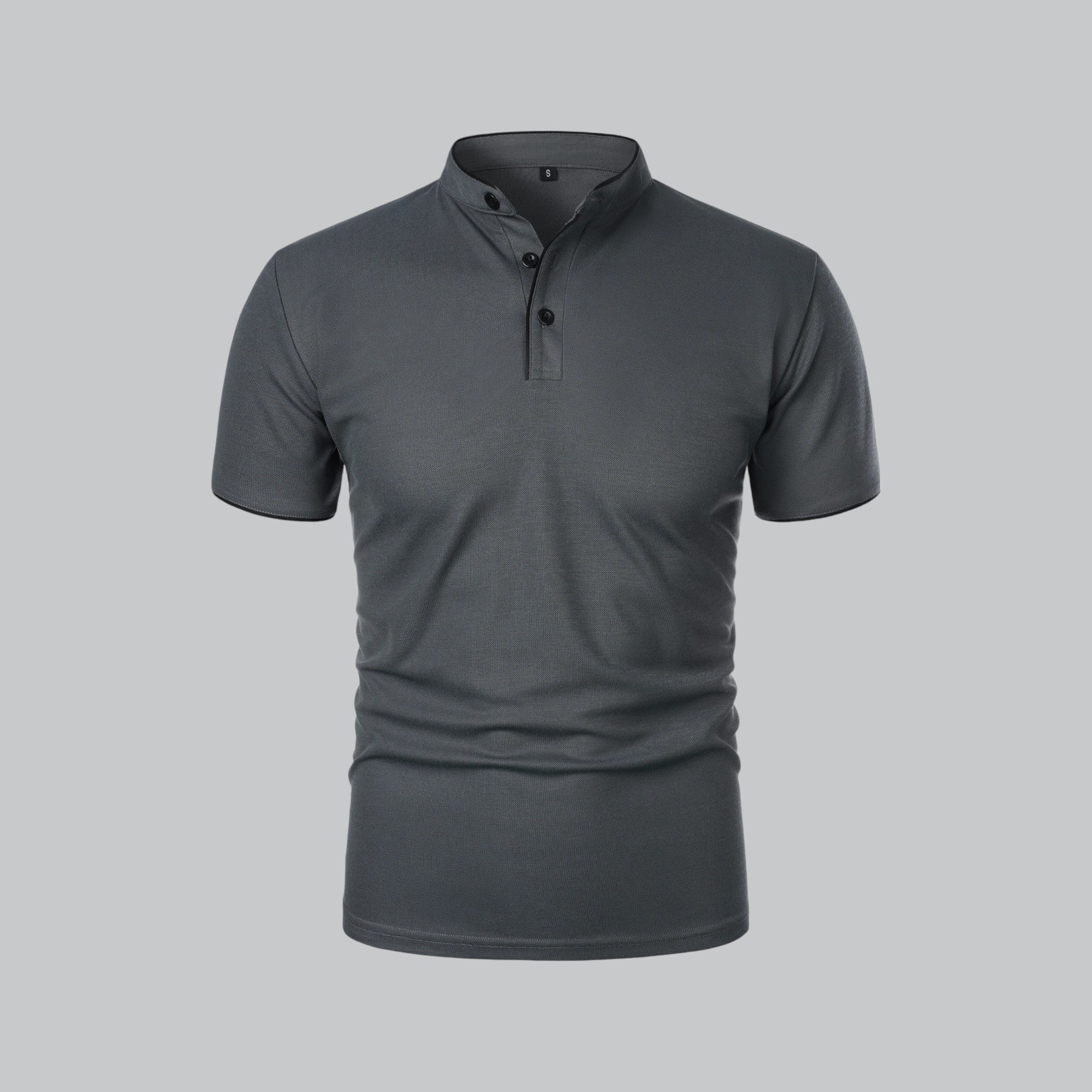 Lucas | Men's Mandarin Collar Short-Sleeve Polo Shirt