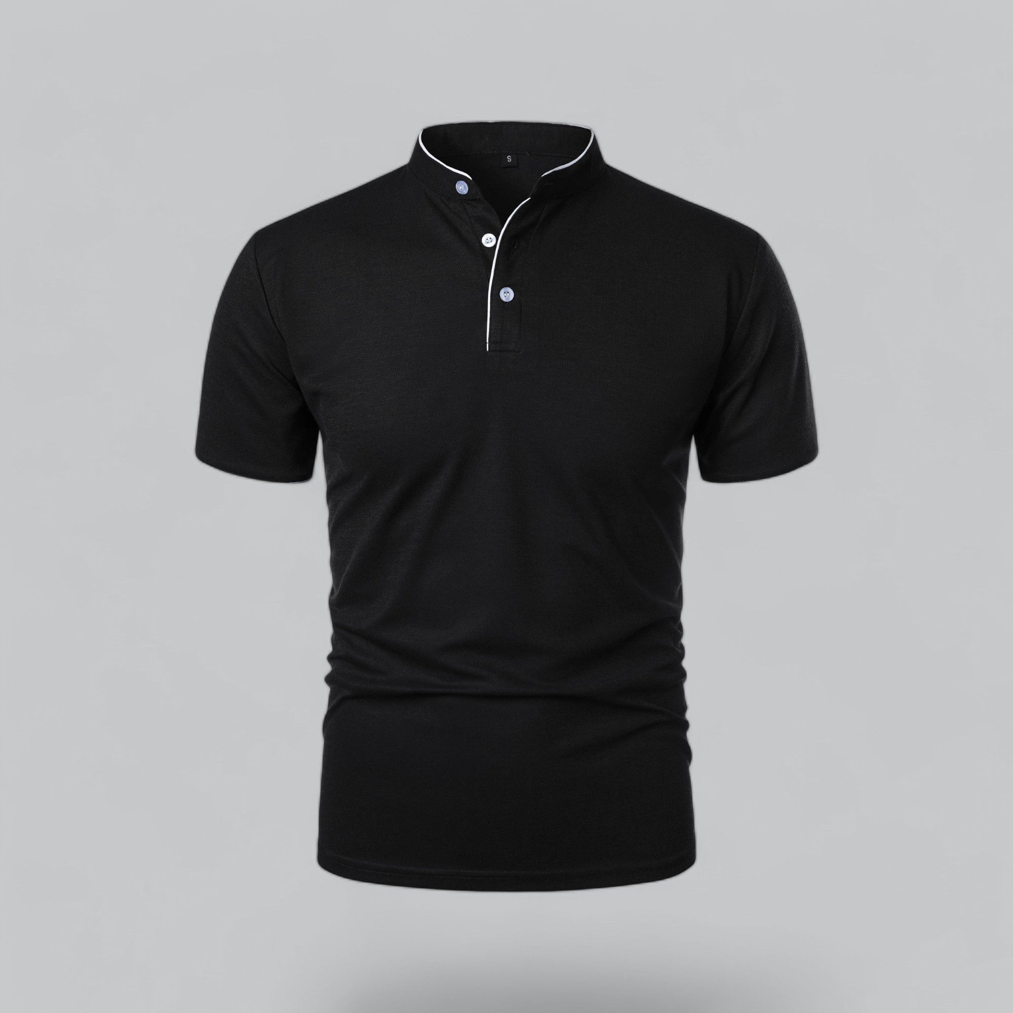 Lucas | Men's Mandarin Collar Short-Sleeve Polo Shirt