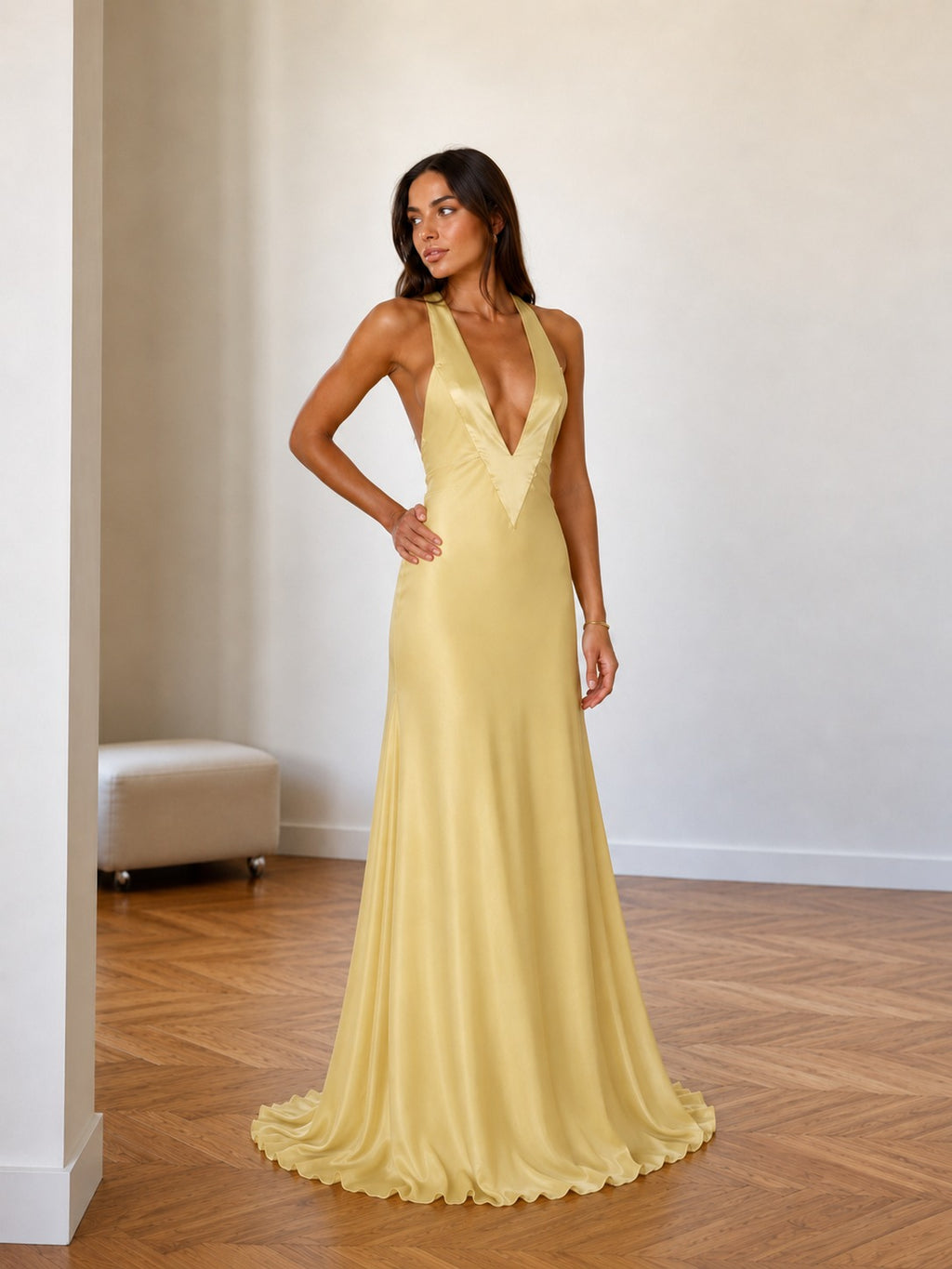 Lucinda | Women’s Halter Neck Sleeveless Flowy Maxi Dress