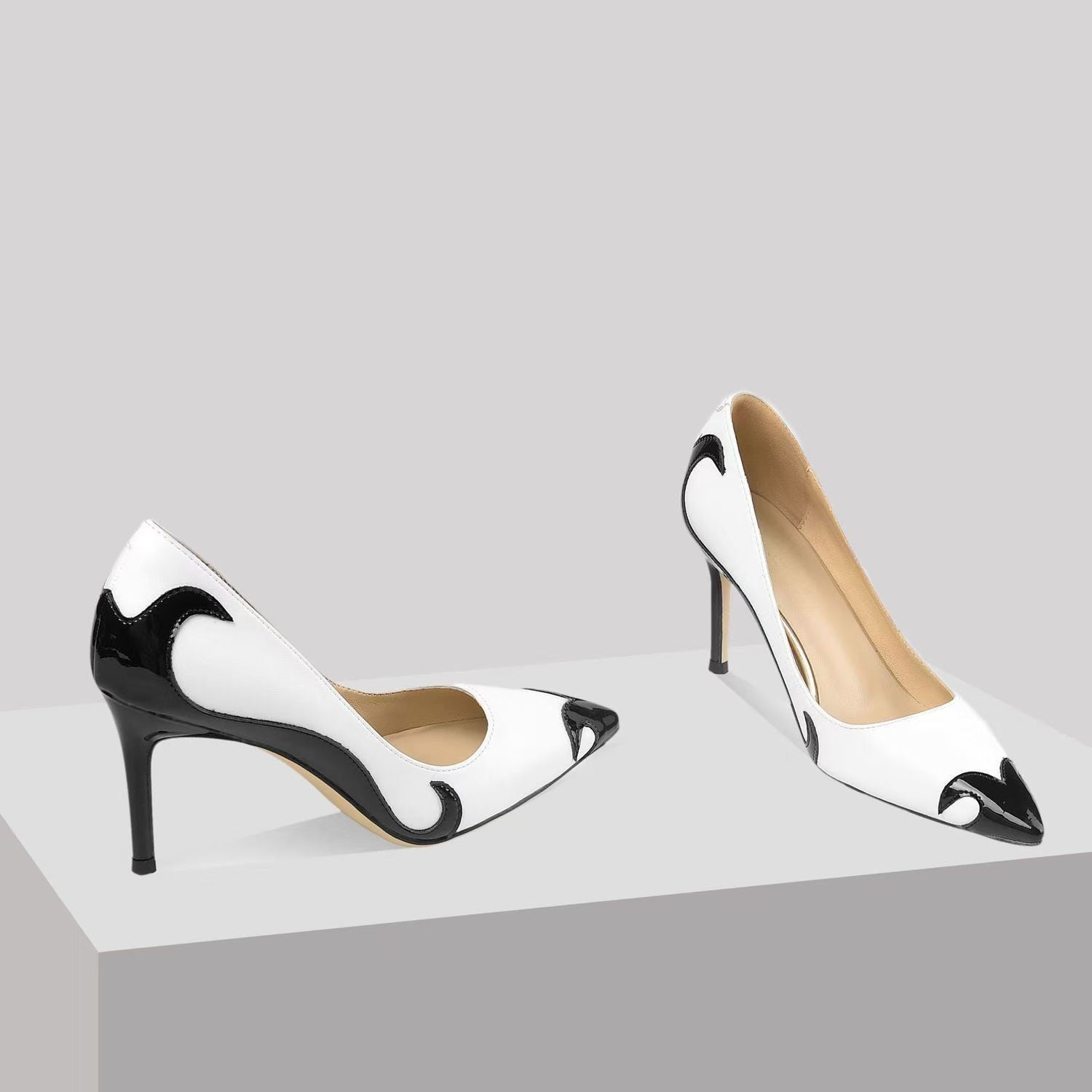 Marcia | Women's Sculpted Pointed Toe Slip On Heels