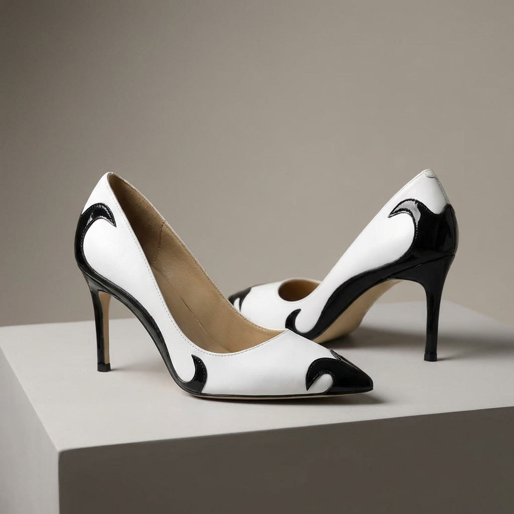 Marcia | Women's Sculpted Pointed Toe Slip On Heels