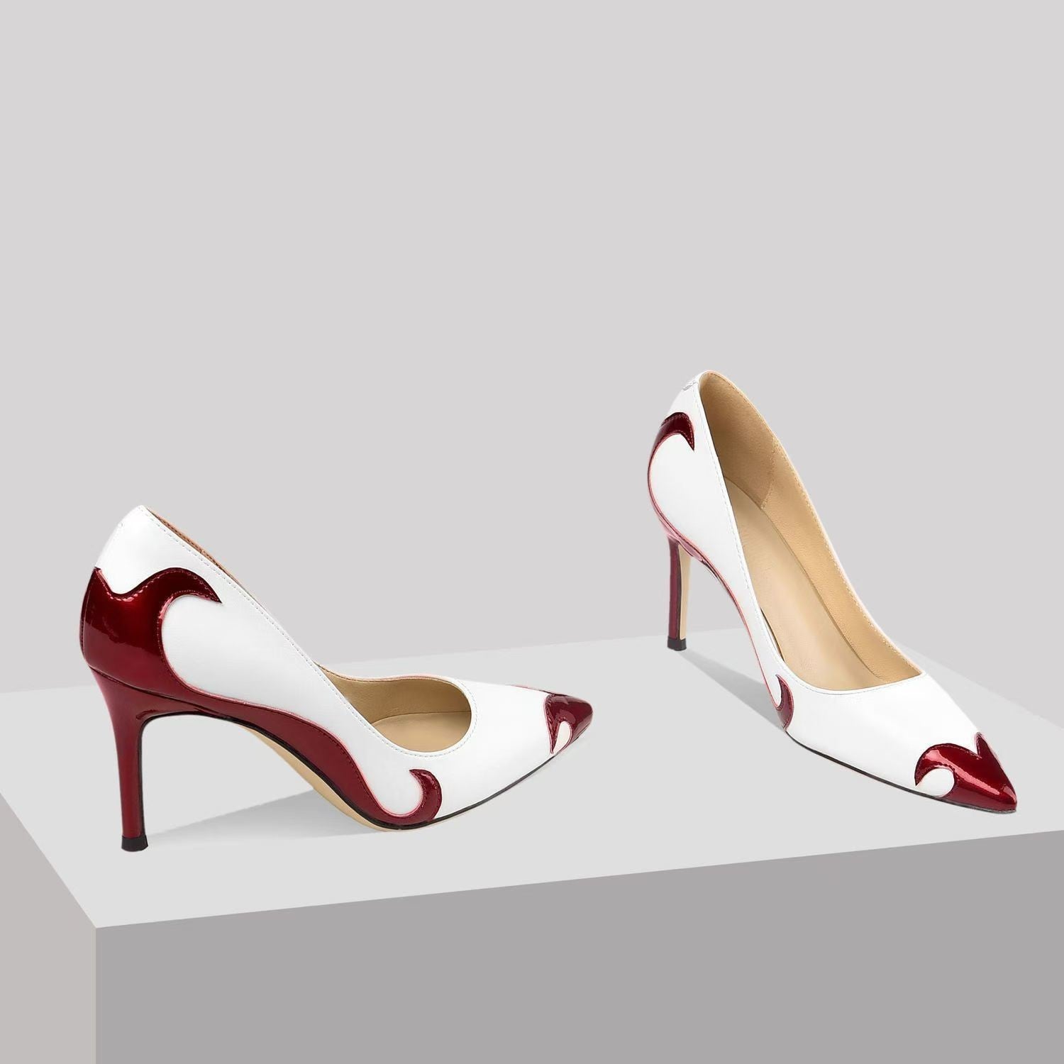 Marcia | Women's Sculpted Pointed Toe Slip On Heels