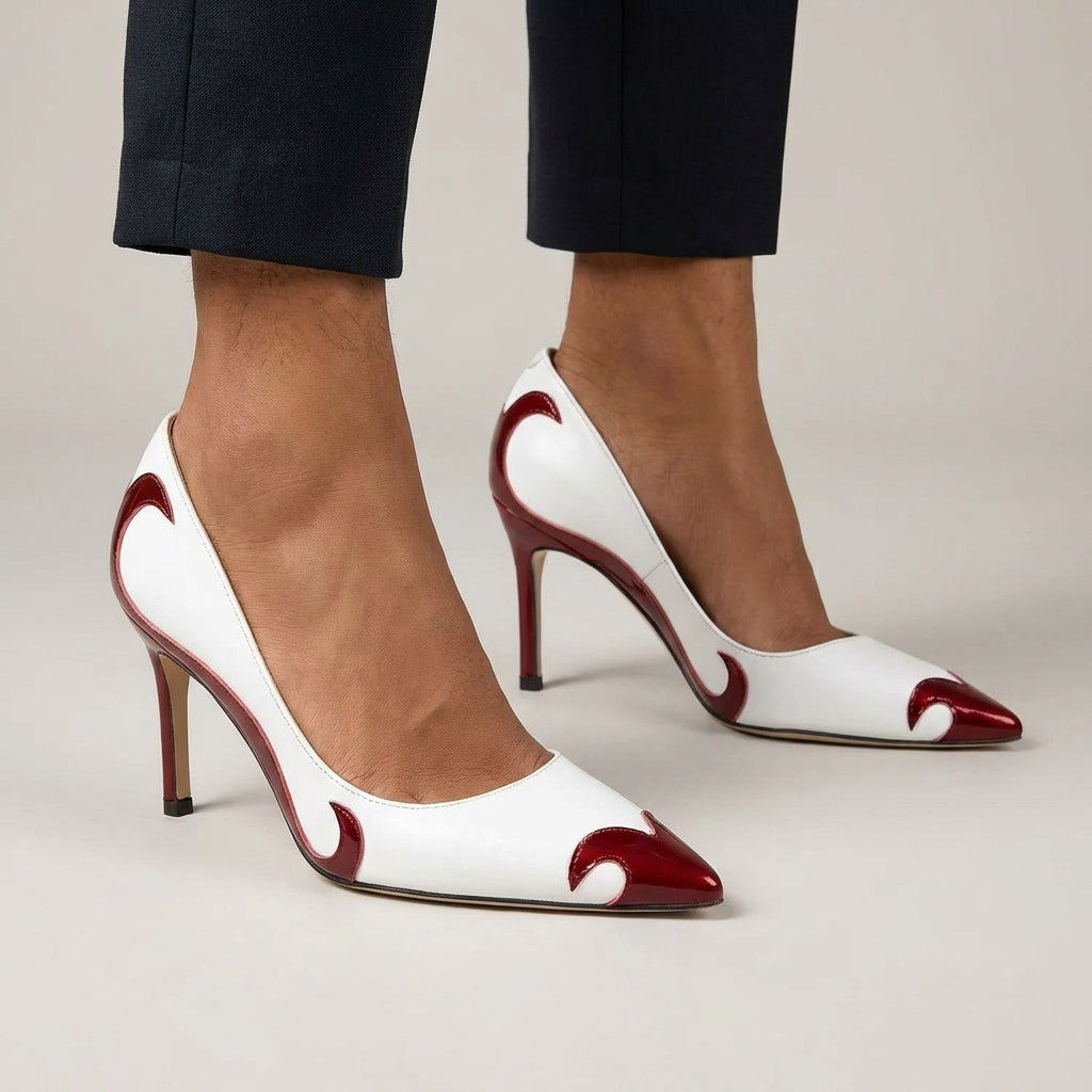 Marcia | Women's Sculpted Pointed Toe Slip On Heels