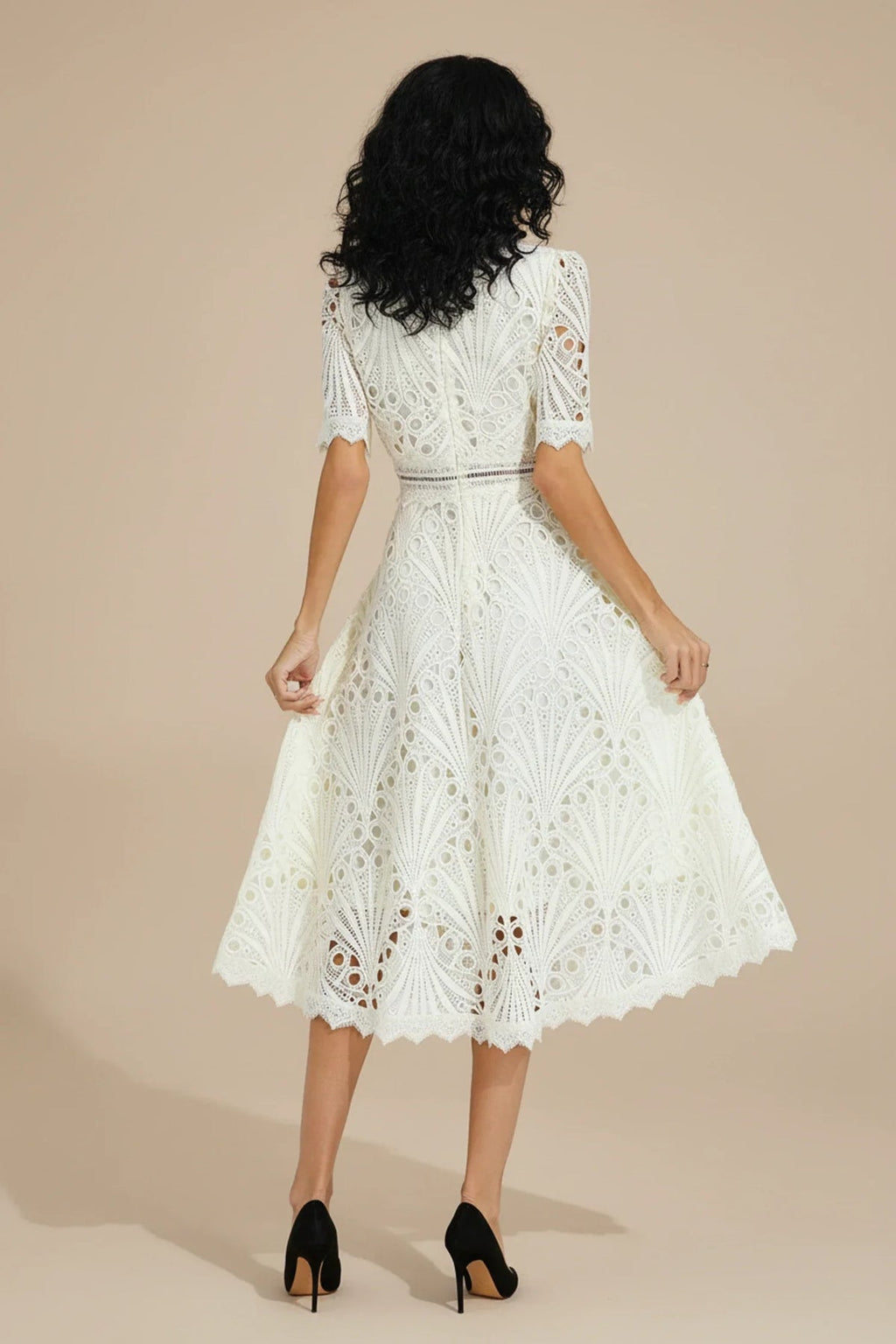 Mariah | Women's Short Sleeve Mock Neck Wedding Guest Dress