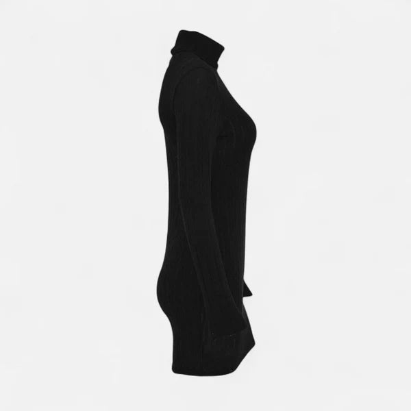 Marie | Women’s Turtleneck Long Sleeve Ribbed Mini Dress