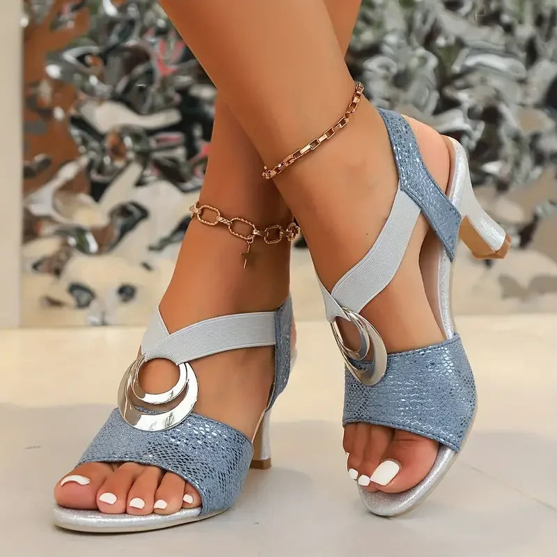 Mariela | Women's Ring Detail Open Toe Strappy Heels