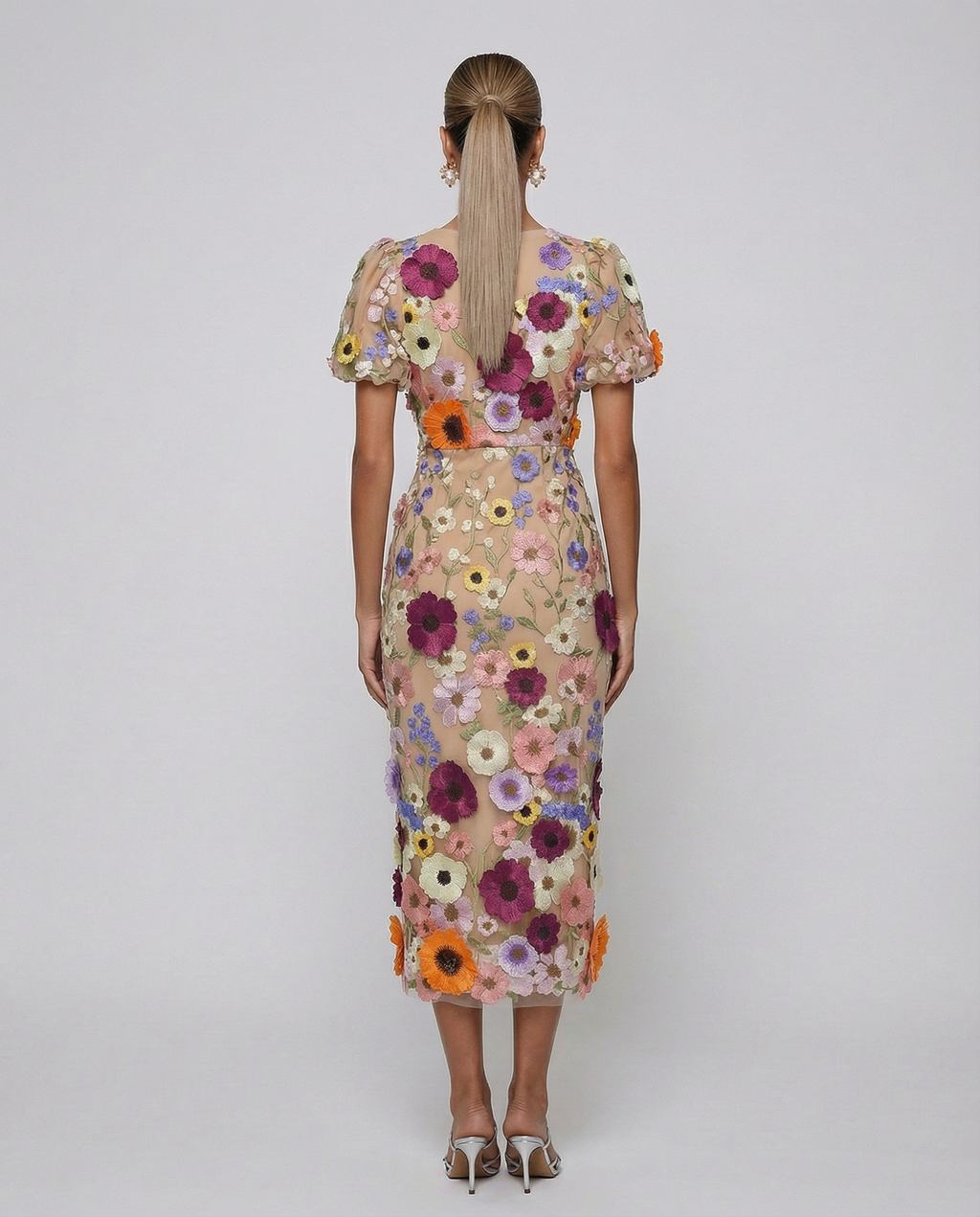 Marjorie | Women's Floral Bodycon V Neck Wedding Guest Dress
