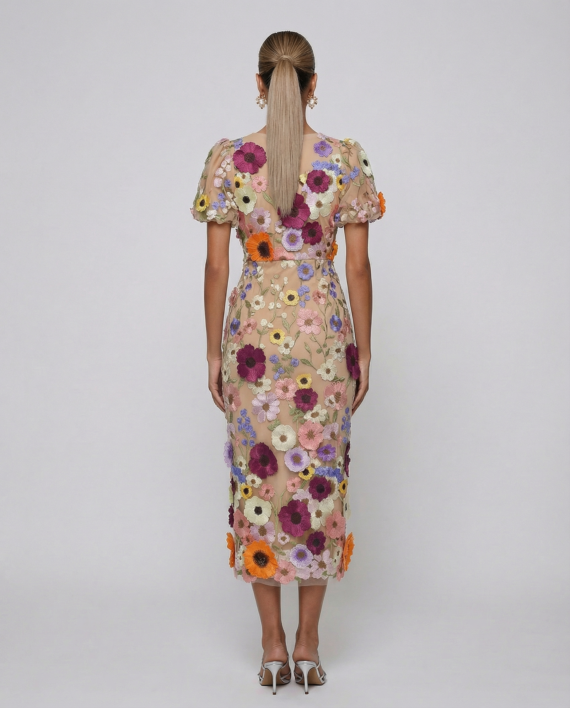Marjorie | Women's Floral Bodycon V Neck Wedding Guest Dress