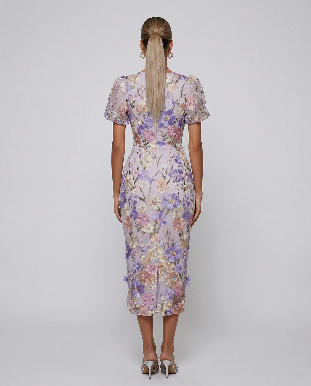 Marjorie | Women's Floral Bodycon V Neck Wedding Guest Dress
