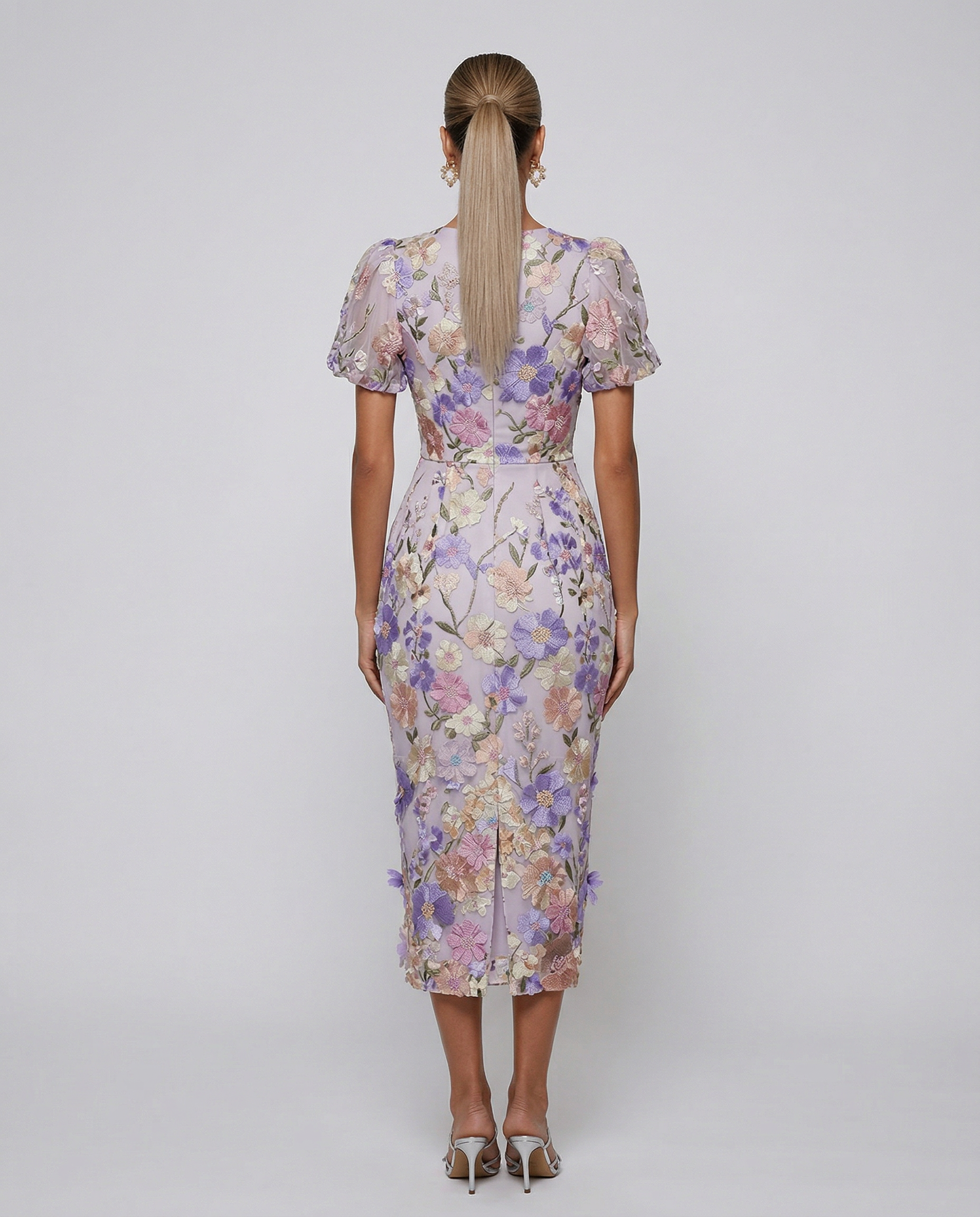 Marjorie | Women's Floral Bodycon V Neck Wedding Guest Dress