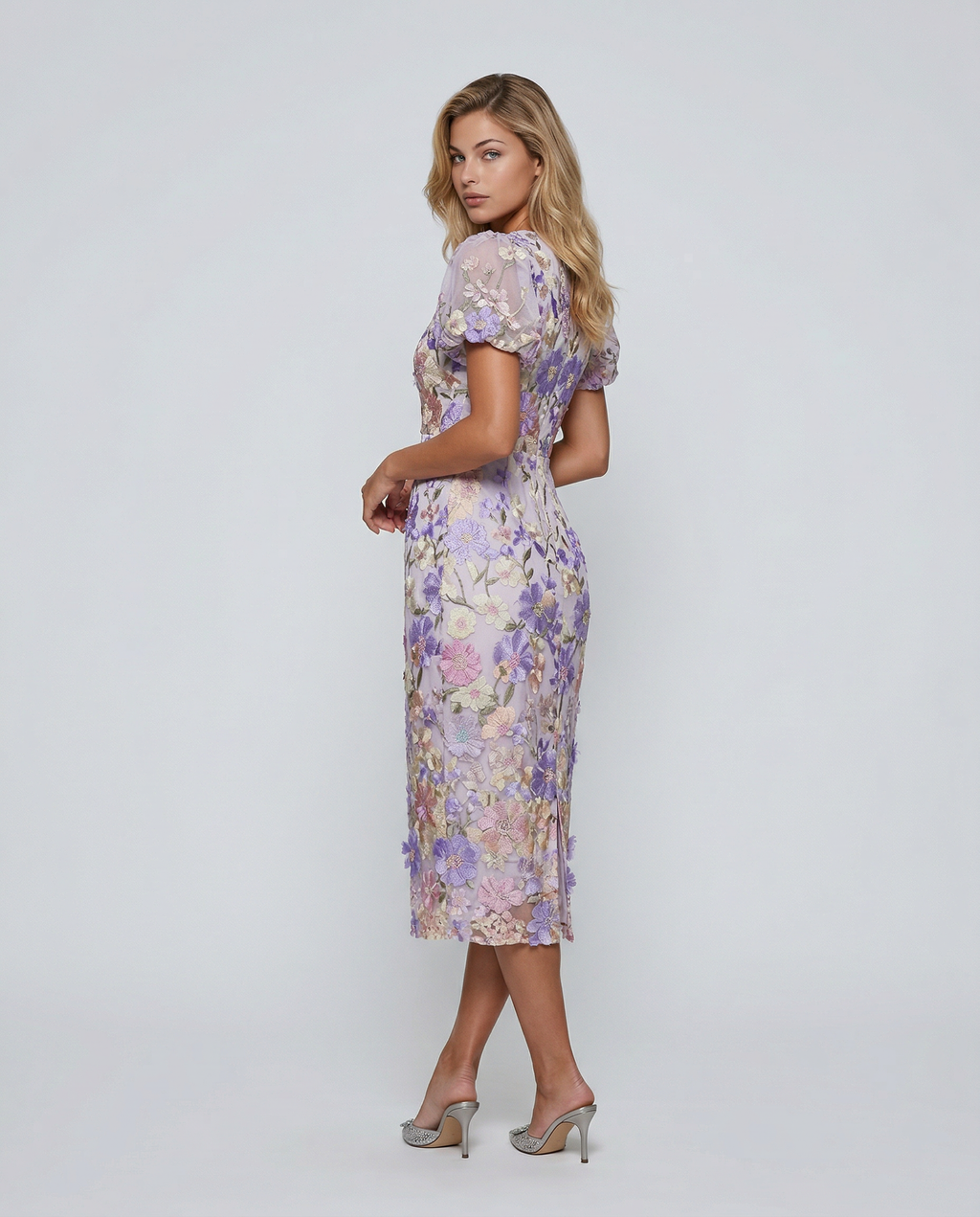 Marjorie | Women's Floral Bodycon V Neck Wedding Guest Dress