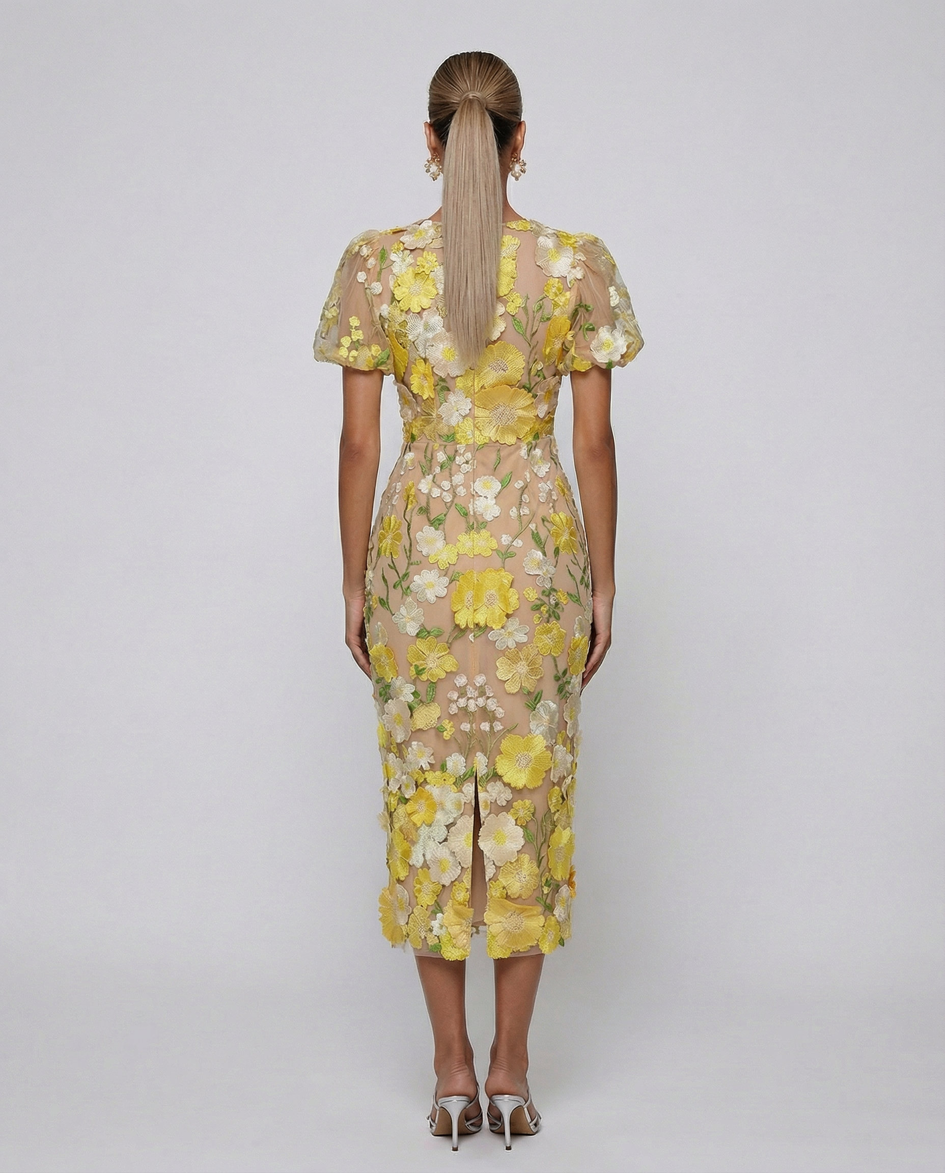 Marjorie | Women's Floral Bodycon V Neck Wedding Guest Dress
