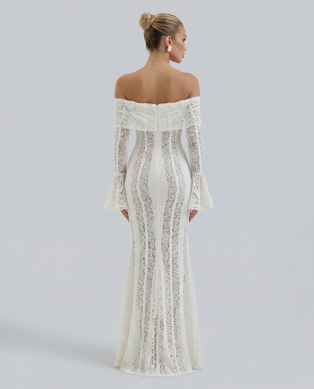 Marlene | Women's Long Sleeve Off Shoulder Wedding Guest Dress