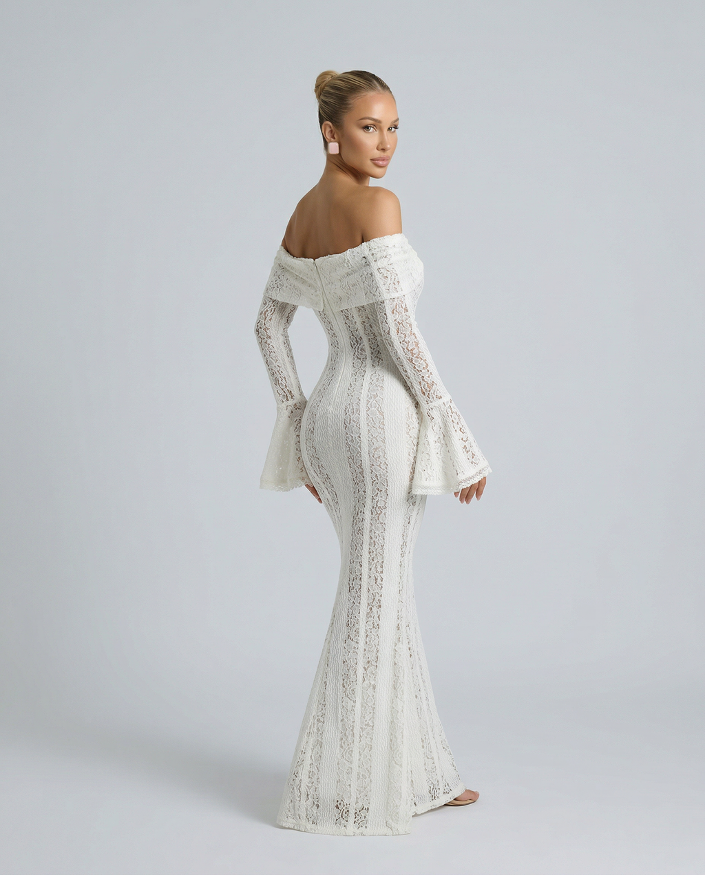 Marlene | Women's Long Sleeve Off Shoulder Wedding Guest Dress