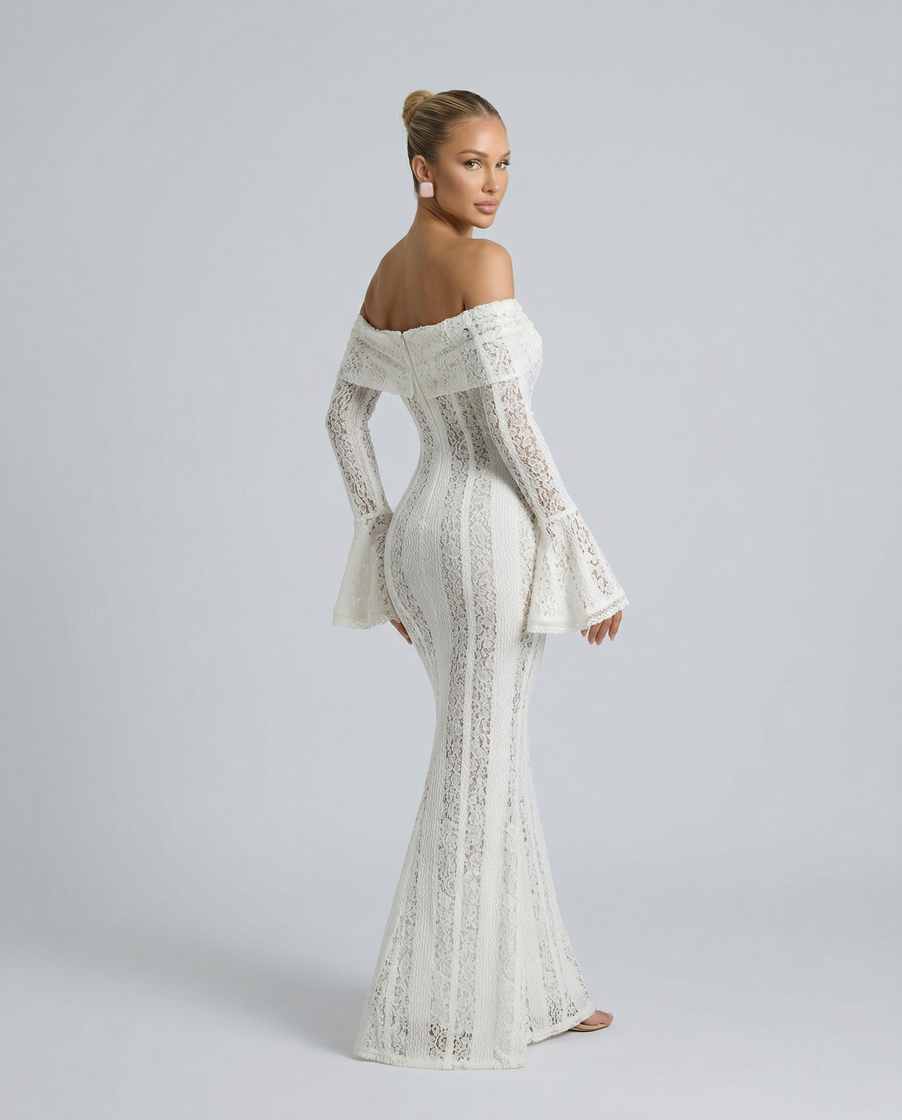 Marlene | Women's Long Sleeve Off Shoulder Wedding Guest Dress