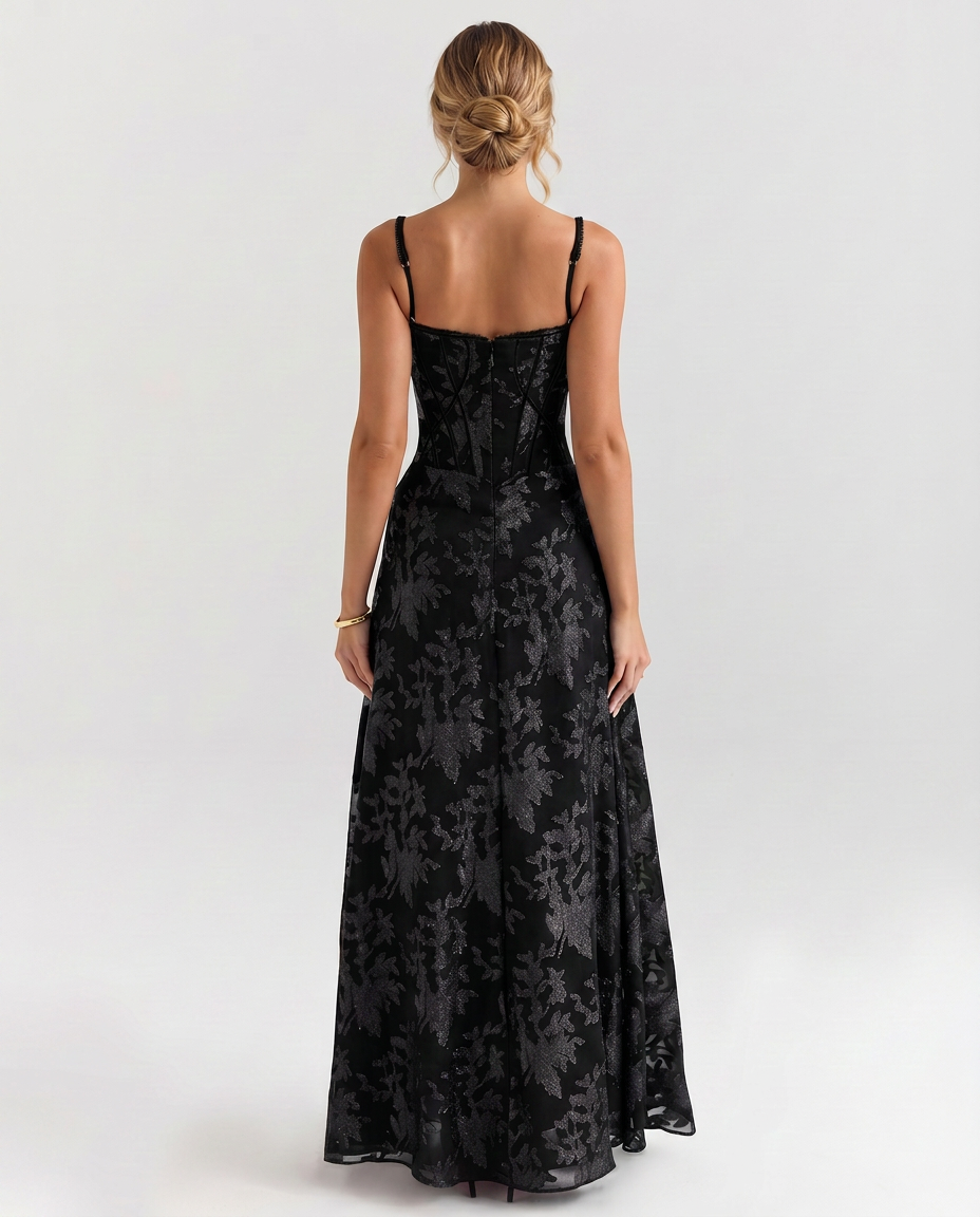 Marley | Women's Corset Square Neck Wedding Guest Dress