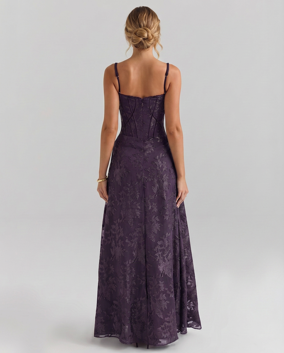 Marley | Women's Corset Square Neck Wedding Guest Dress