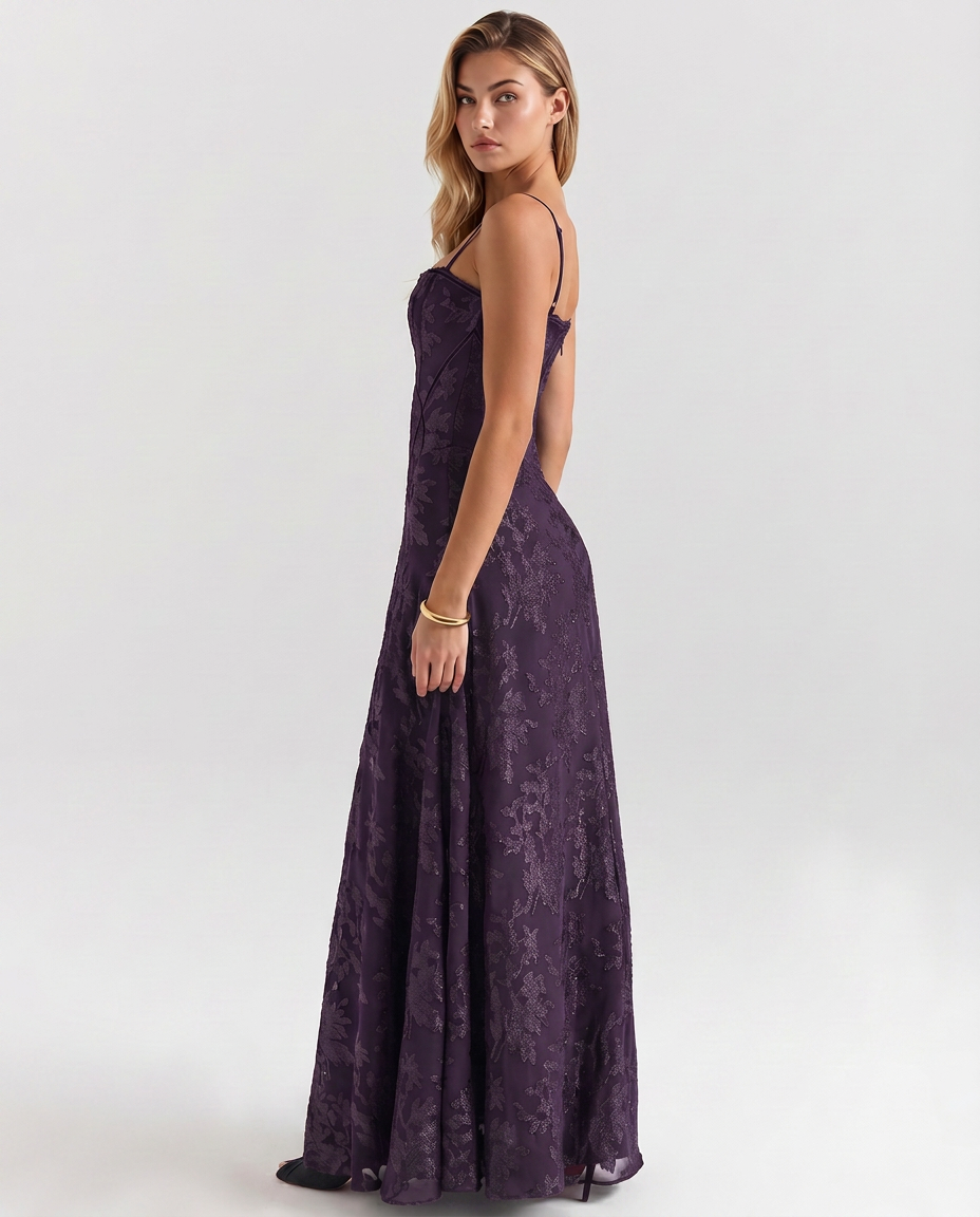 Marley | Women's Corset Square Neck Wedding Guest Dress