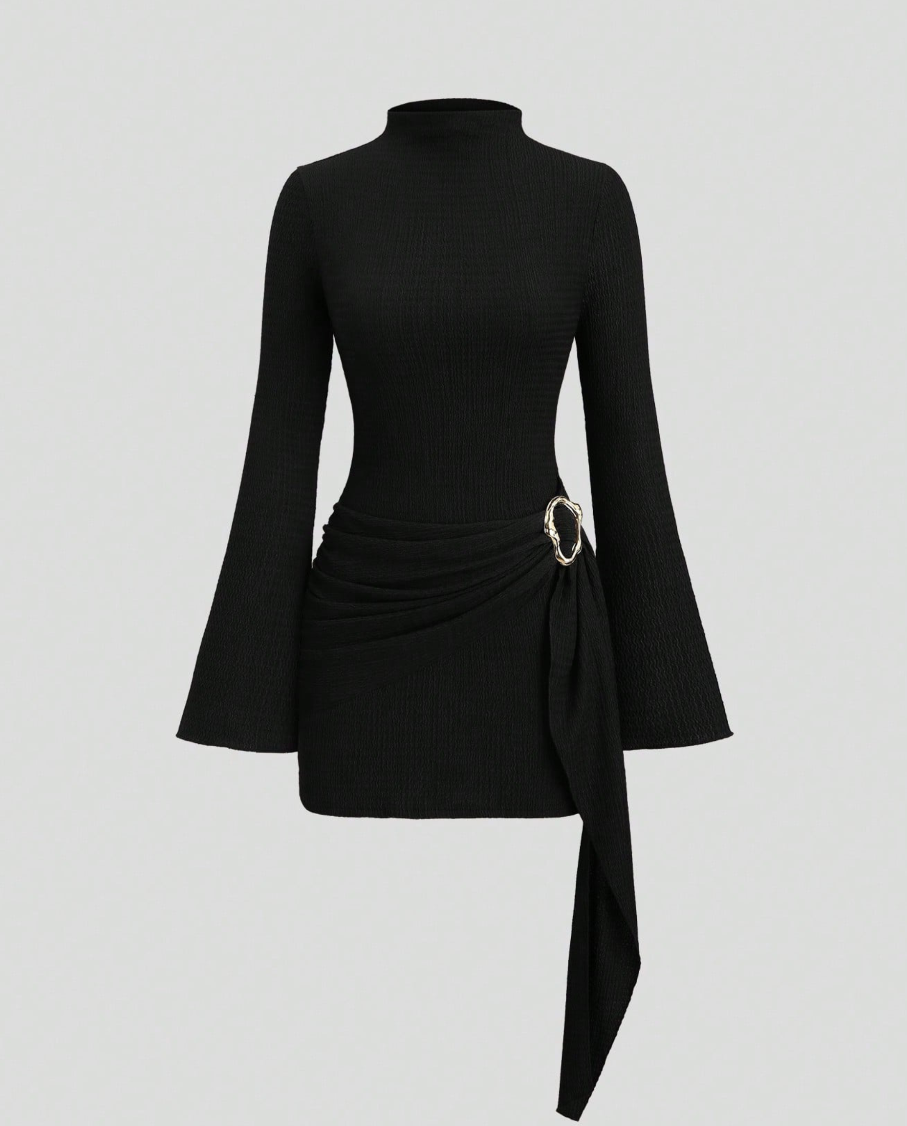Martina | Women's Long Sleeve High Neck Bodycon Mini Dress