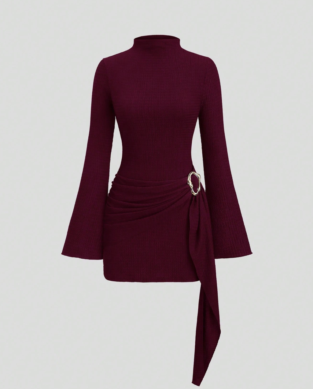 Martina | Women's Long Sleeve High Neck Bodycon Mini Dress