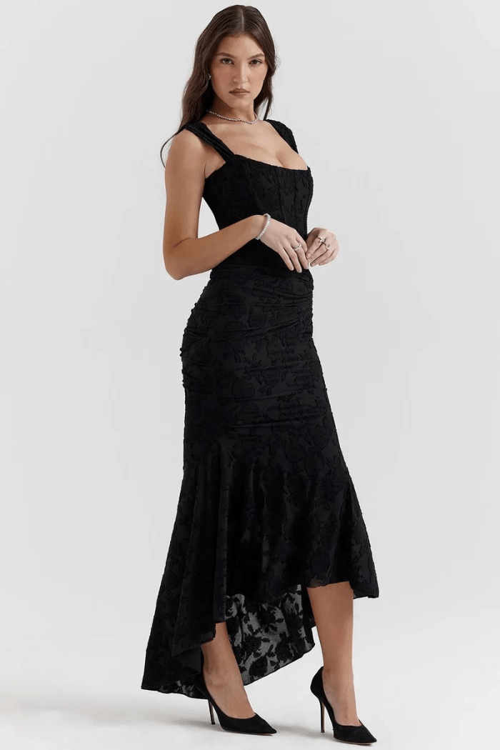 Mary | Women’s Sleeveless Ruched Wedding Guest Maxi Dress