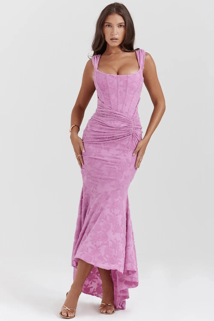 Mary | Women’s Sleeveless Ruched Wedding Guest Maxi Dress