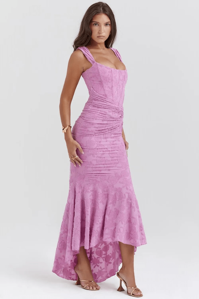 Mary | Women’s Sleeveless Ruched Wedding Guest Maxi Dress