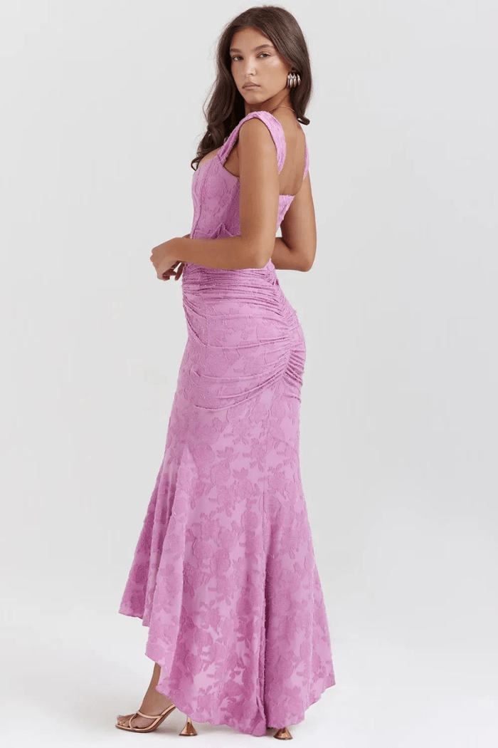 Mary | Women’s Sleeveless Ruched Wedding Guest Maxi Dress