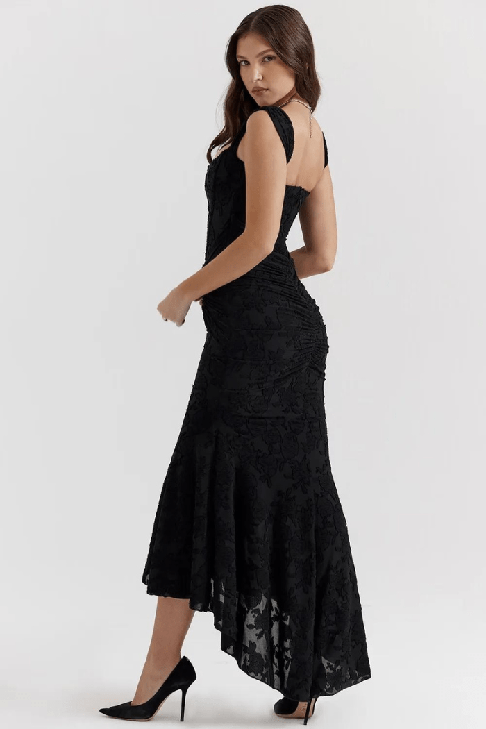 Mary | Women’s Sleeveless Ruched Wedding Guest Maxi Dress
