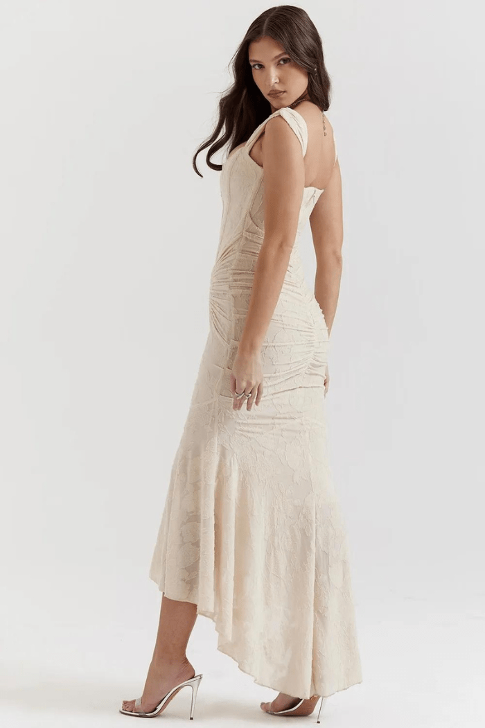 Mary | Women’s Sleeveless Ruched Wedding Guest Maxi Dress