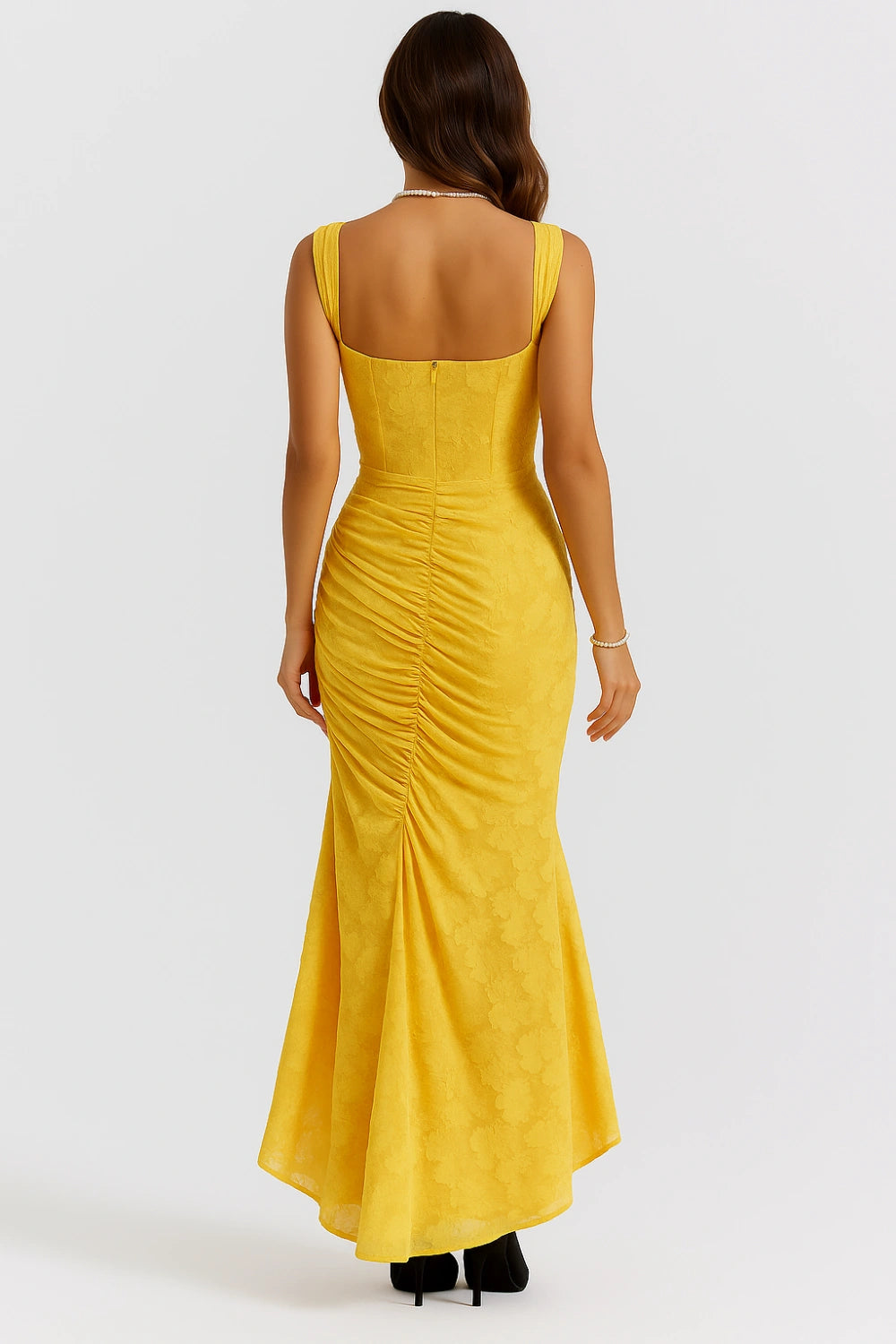 Mary | Women’s Sleeveless Ruched Wedding Guest Maxi Dress