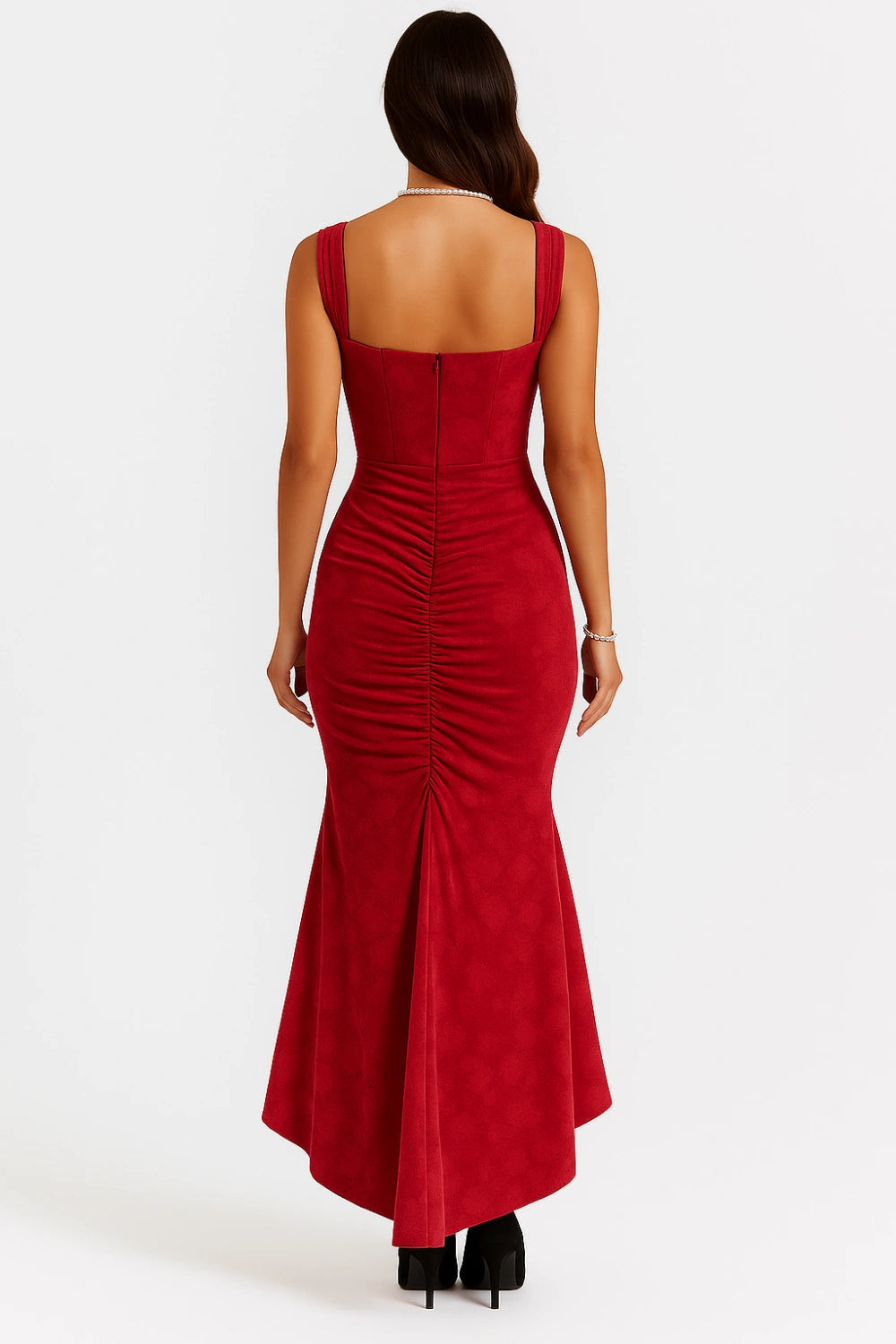 Mary | Women’s Sleeveless Ruched Wedding Guest Maxi Dress