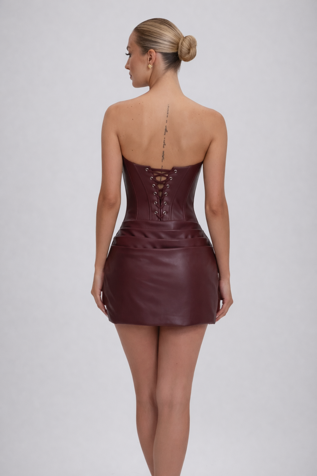 Maryann | Women's Fitted Draped Strapless Bodycon Mini Dress