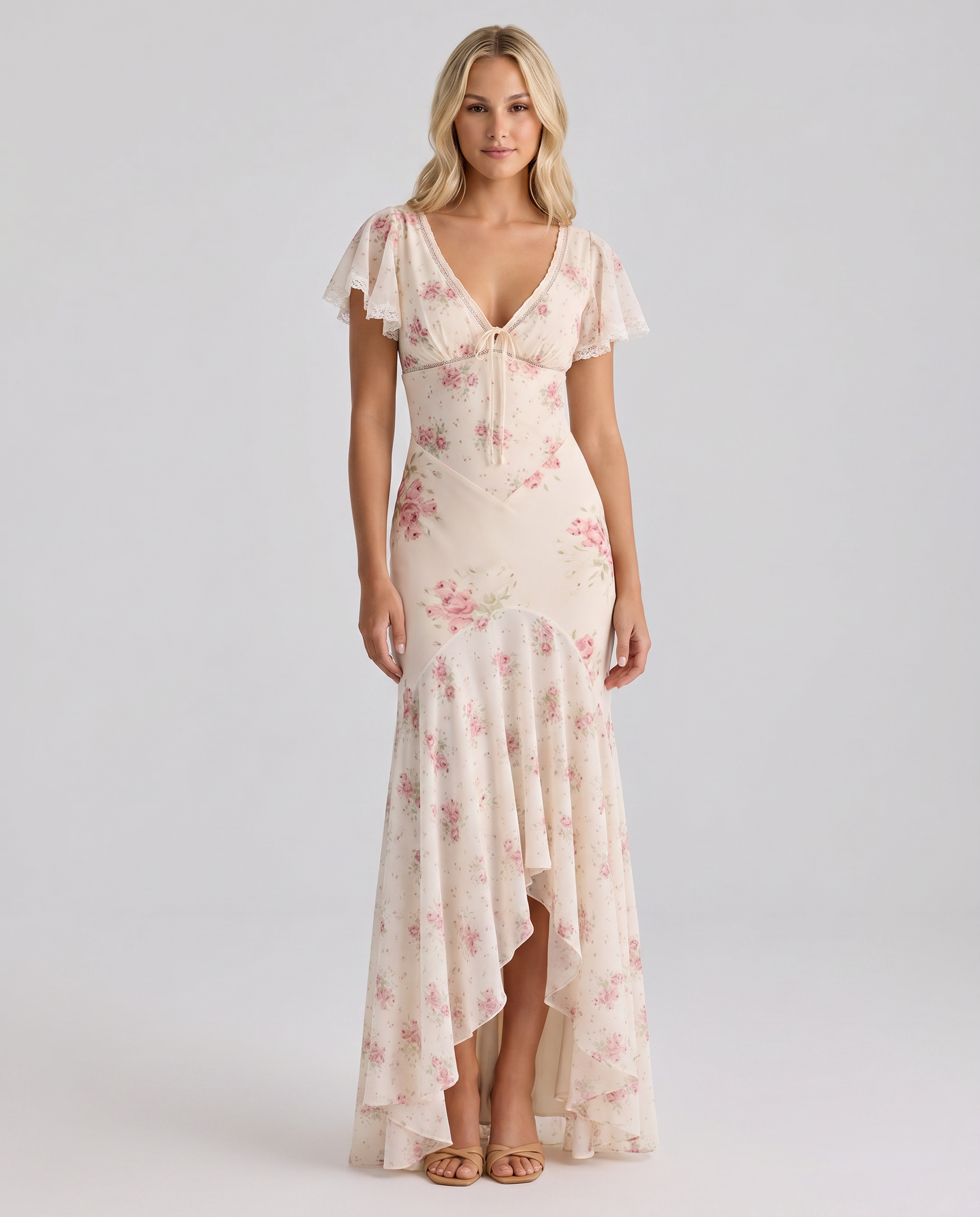 Maryanne | Women's V Neck Floral Flowy Maxi Dress
