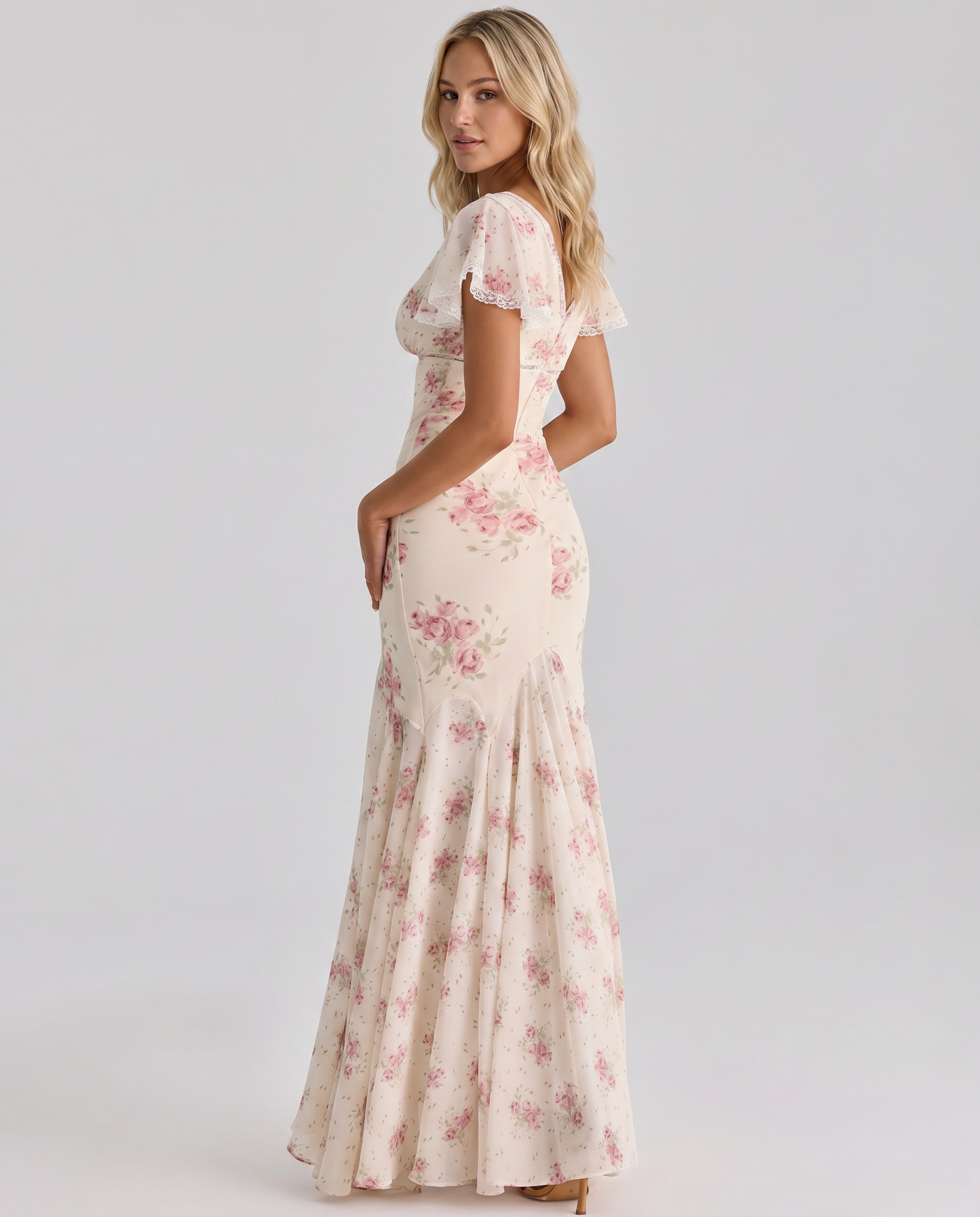 Maryanne | Women's V Neck Floral Flowy Maxi Dress