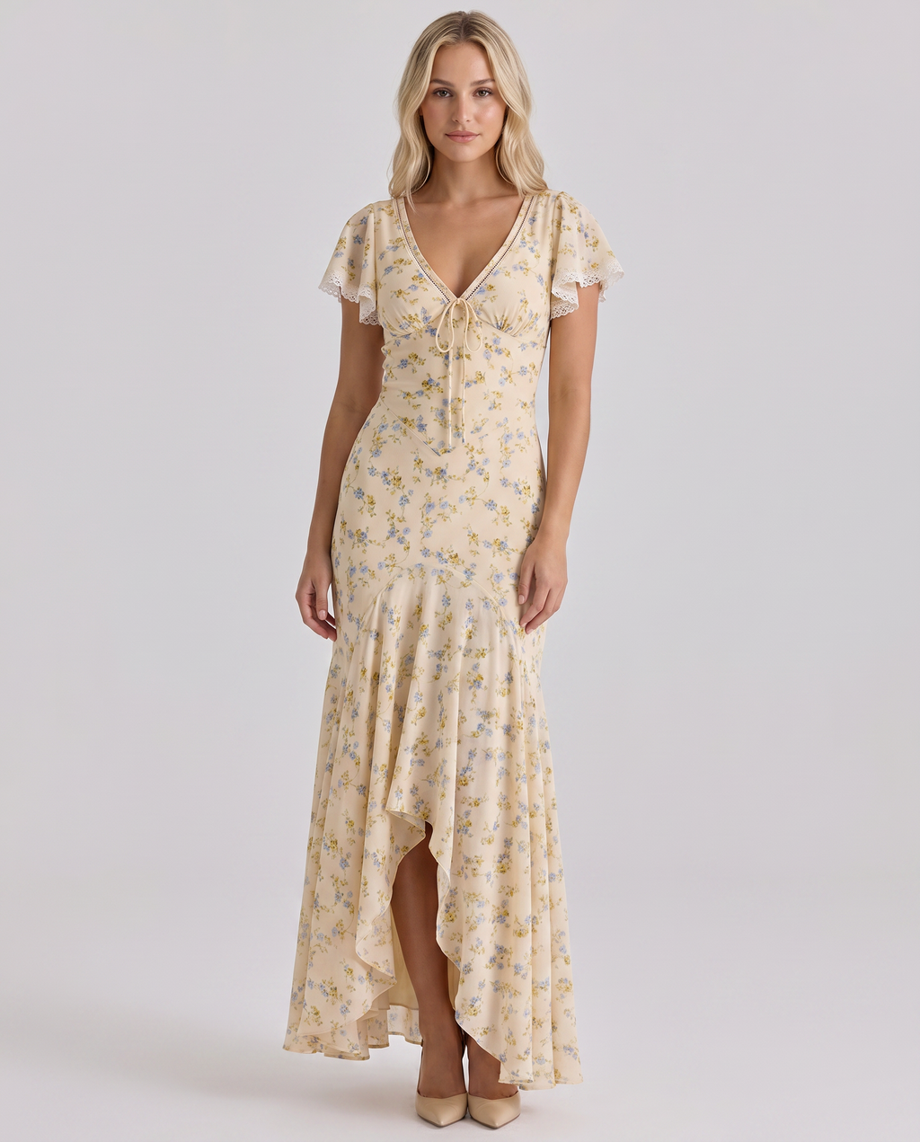 Maryanne | Women's V Neck Floral Flowy Maxi Dress