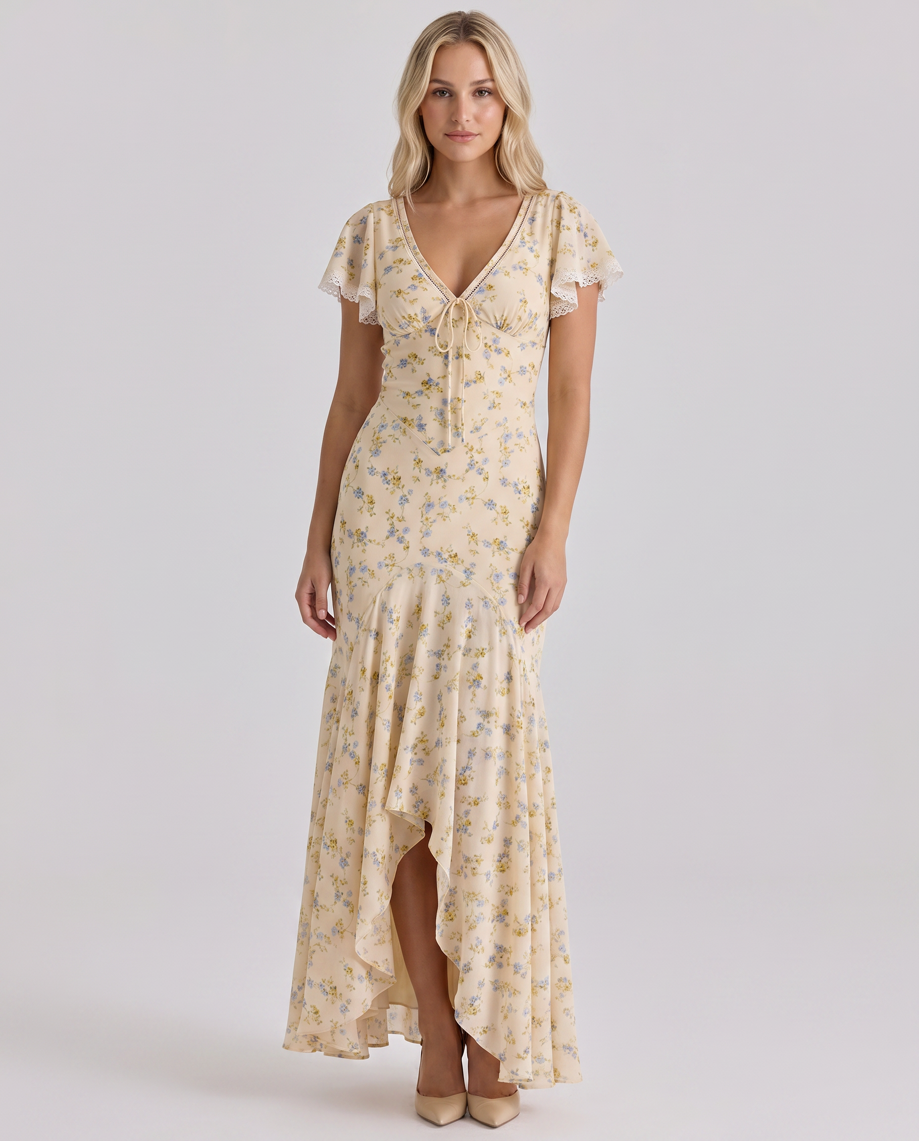 Maryanne | Women's V Neck Floral Flowy Maxi Dress