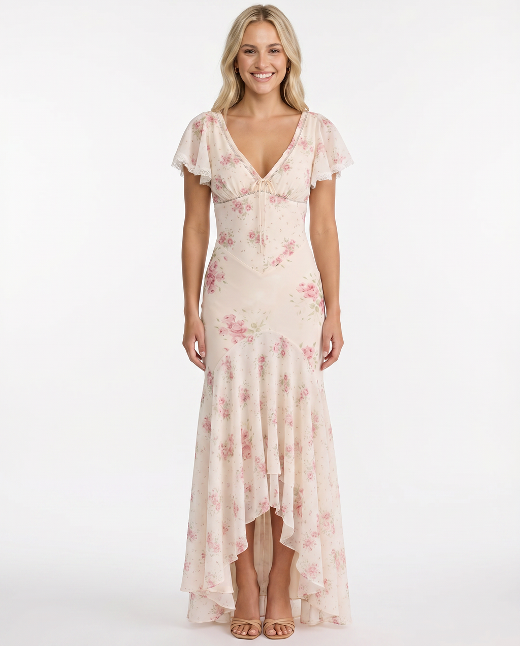 Maryanne | Women's V Neck Floral Flowy Maxi Dress