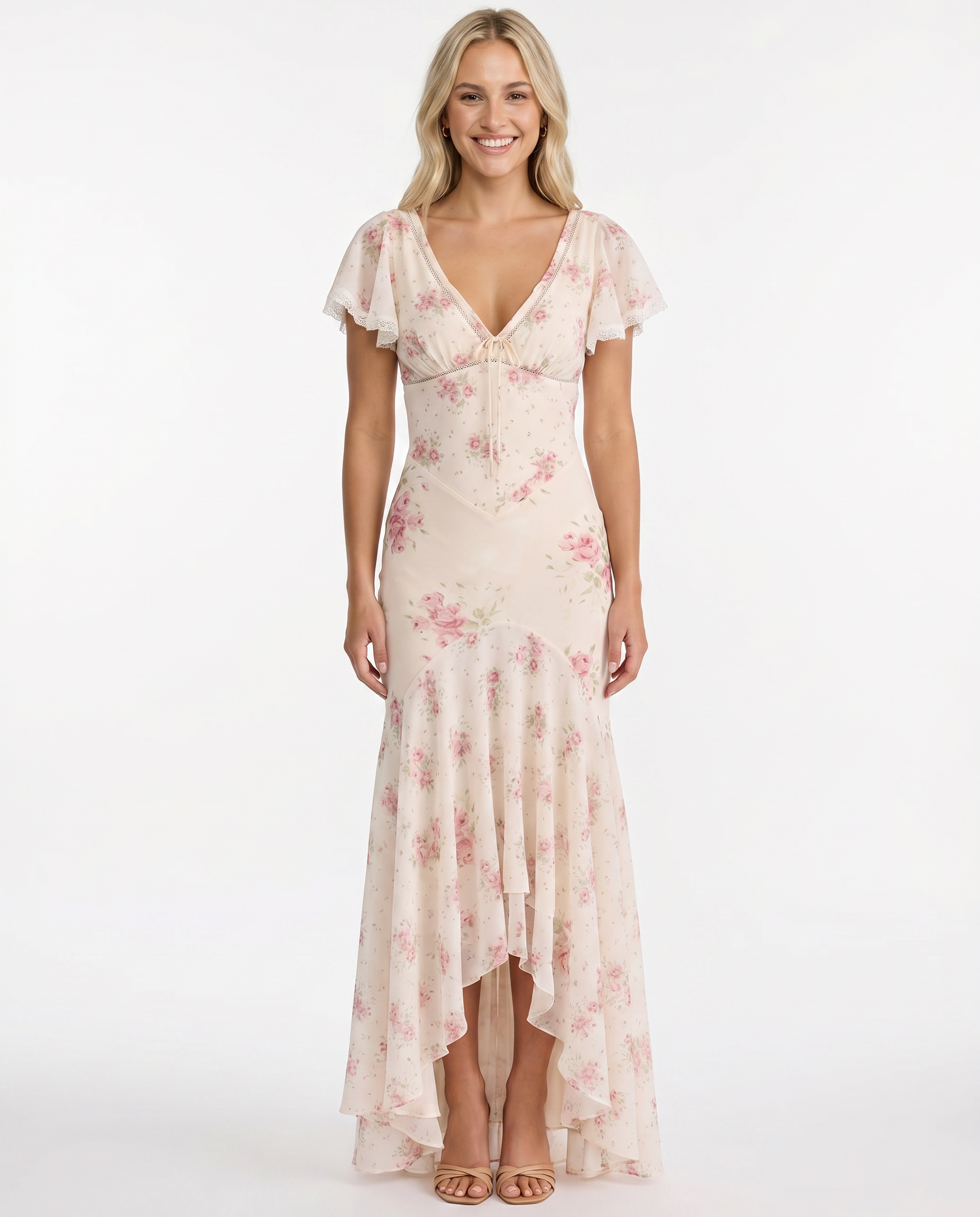Maryanne | Women's V Neck Floral Flowy Maxi Dress
