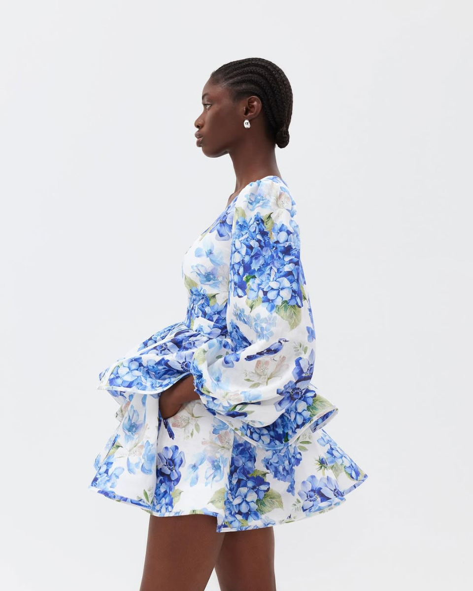 Matilda | Women's Ruffled A Line Long Sleeve Mini Dress