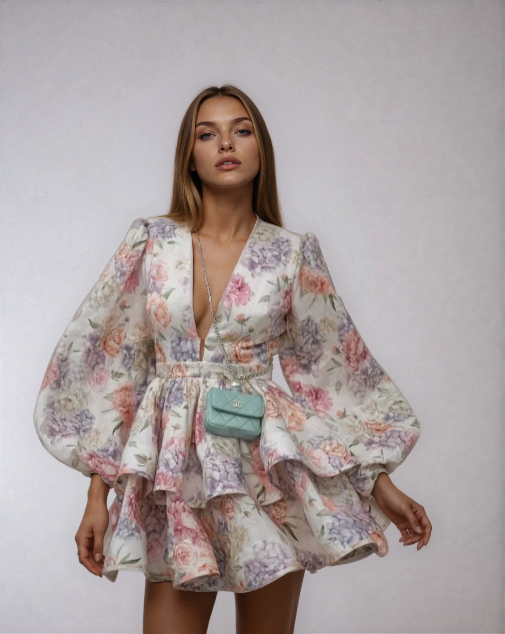 Matilda | Women's Ruffled A Line Long Sleeve Mini Dress
