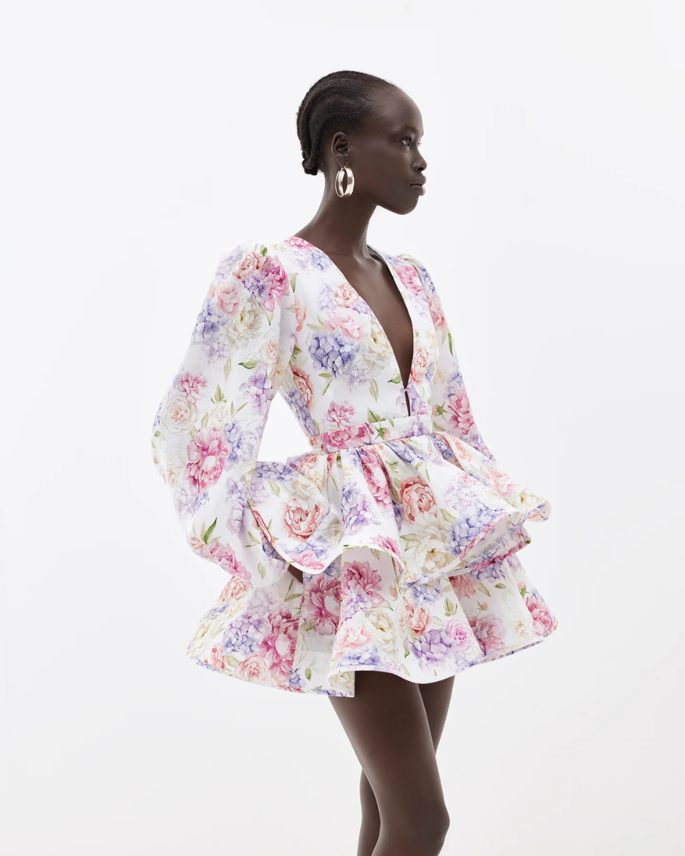 Matilda | Women's Ruffled A Line Long Sleeve Mini Dress
