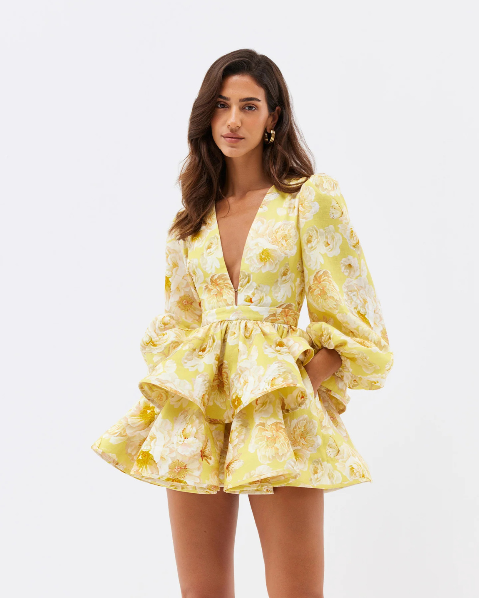 Matilda | Women's Ruffled A Line Long Sleeve Mini Dress