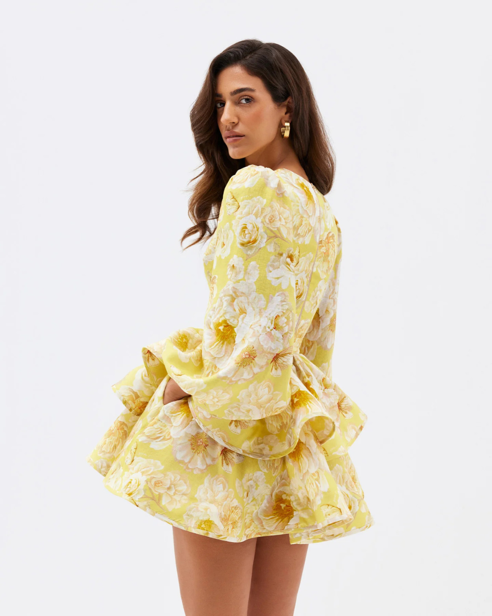Matilda | Women's Ruffled A Line Long Sleeve Mini Dress