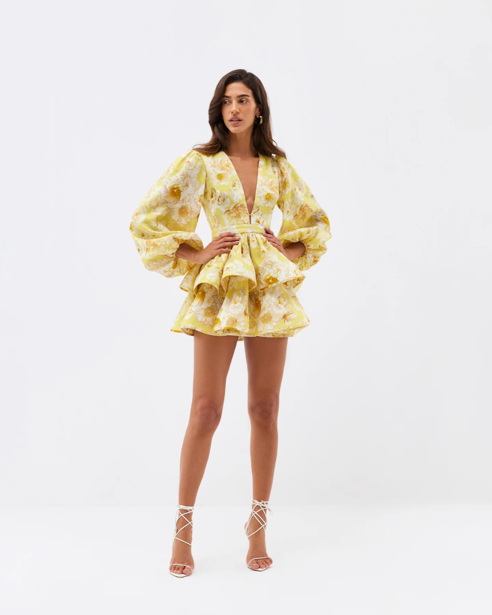 Matilda | Women's Ruffled A Line Long Sleeve Mini Dress